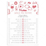 Nurse Would You Rather Questions Printable by LittleSizzle