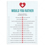 Printable Nurse Would You Rather Game This or That by LittleSizzle