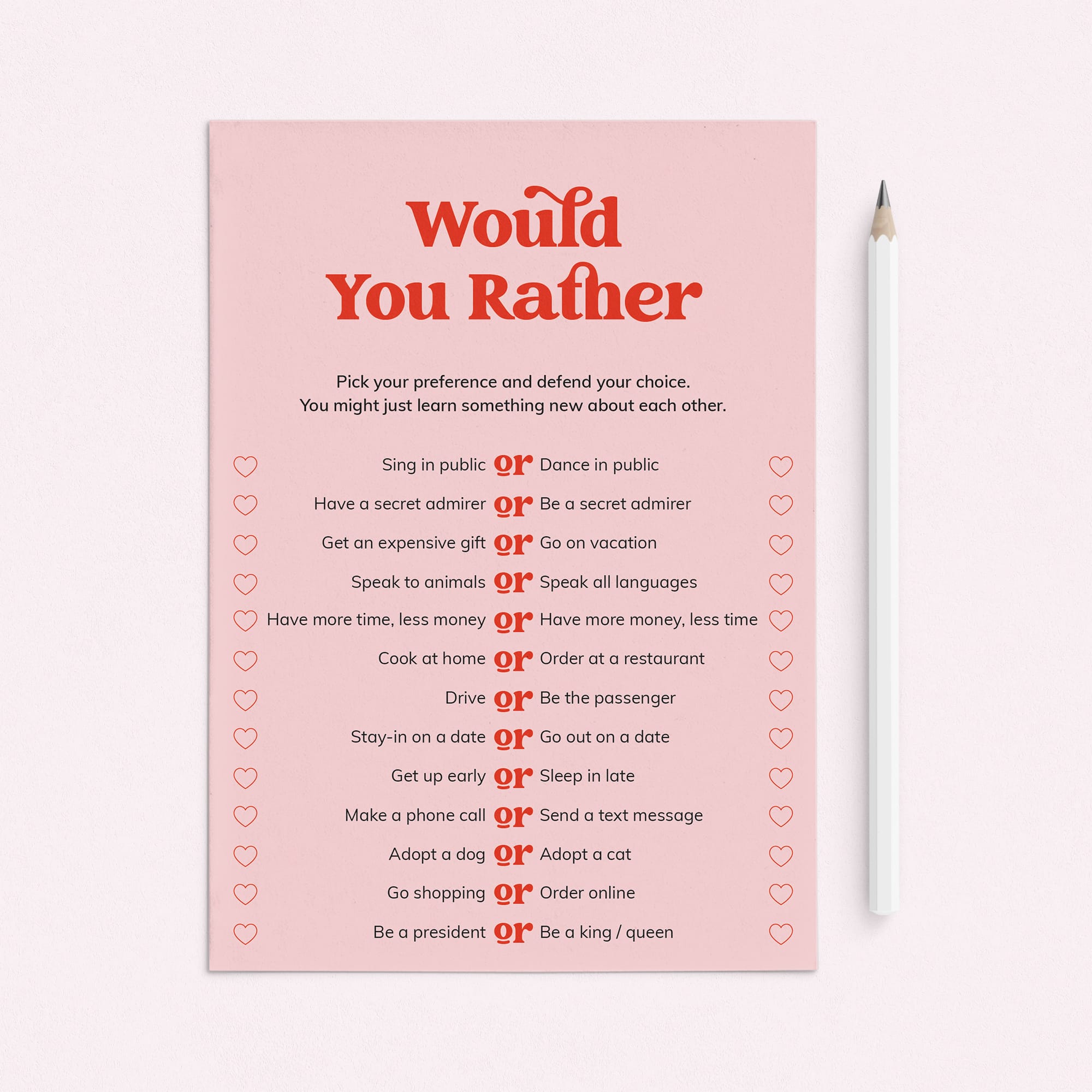 Would You Rather Couple Questions Digital Download by LittleSizzle