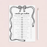 Couple Would You Rather Questions Printable by LittleSizzle