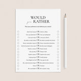 Would You Rather Questions for Work Printable by LittleSizzle