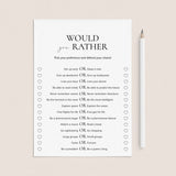 Icebreaker Would You Rather Questions for Adults Printable by LittleSizzle
