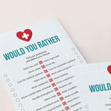 Printable Nurse Would You Rather Game This or That