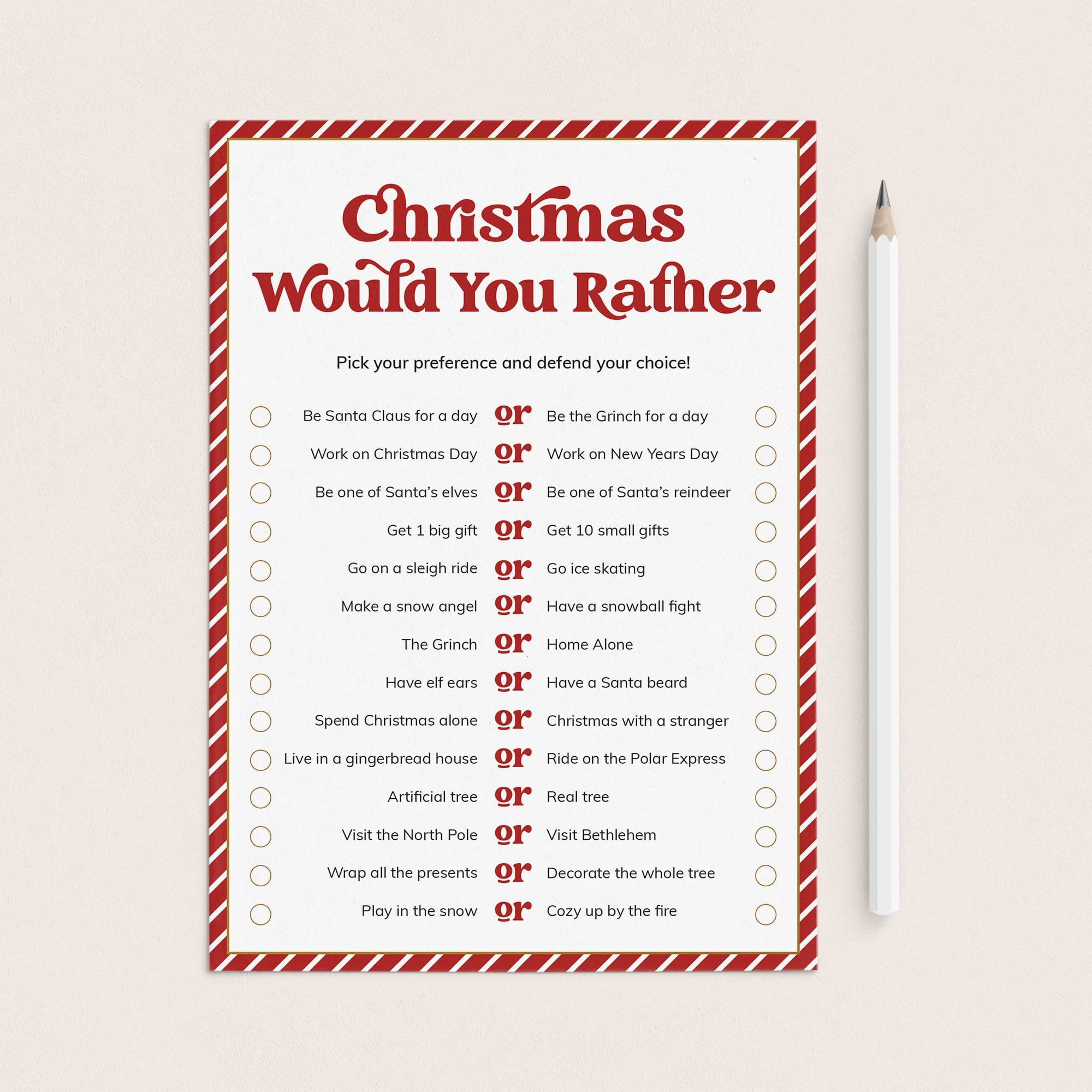 Christmas Would You Rather Questions for Adults by LittleSizzle