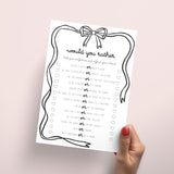 Ladies Night Games Bundle Printable Black Bow Theme