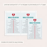 Printable Nurse Would You Rather Game This or That