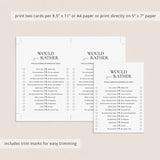Icebreaker Would You Rather Questions for Adults Printable
