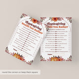 Thanksgiving Would You Rather This or That Game Questions Printable