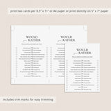 Would You Rather Questions for Work Printable