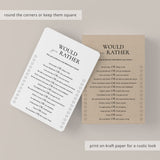 Icebreaker Would You Rather Questions for Adults Printable