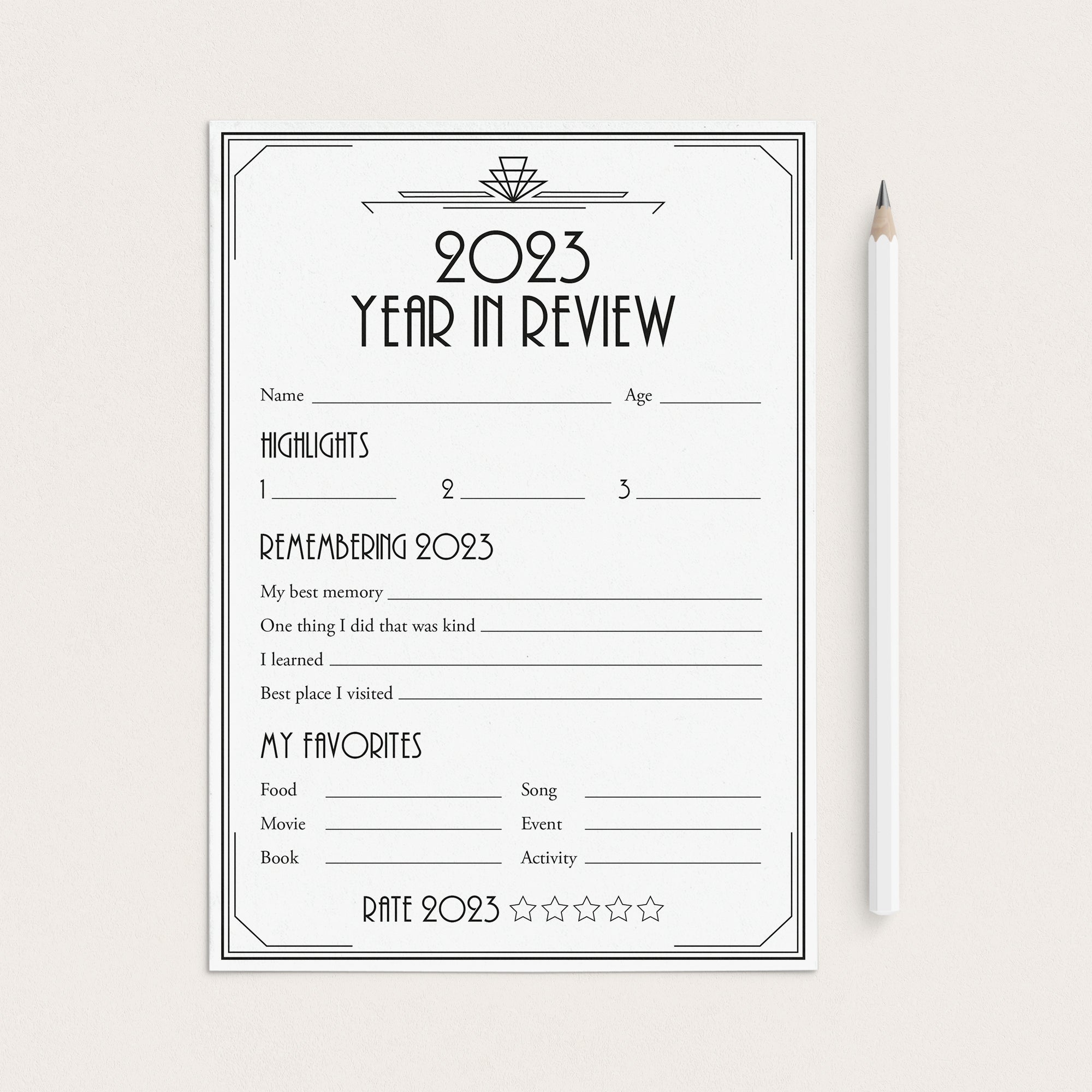 2023 Year in Review Cards for Gatbsy New Years Party by LittleSizzle