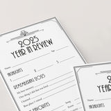 2025 Year in Review Cards for Gatbsy New Years Party