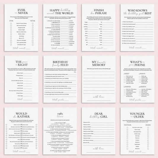 Printable 45th Birthday Games for Her Born in 1981 by LittleSizzle