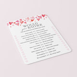 Would You Rather for Couples Game Printable