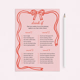 Wavy Border Galentines Day Games Printable Red and Pink