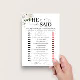Floral Engagement Party Games Printable