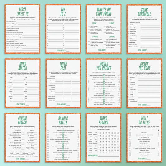 In My Showgirl Era Party Games and Activities Printable by Littlesizzle