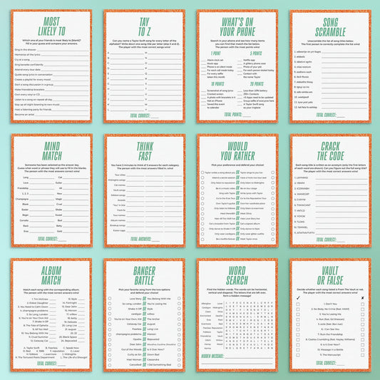 In My Showgirl Era Party Games and Activities Printable by LittleSizzle
