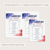 Labor Day Ever or Never Game Printable