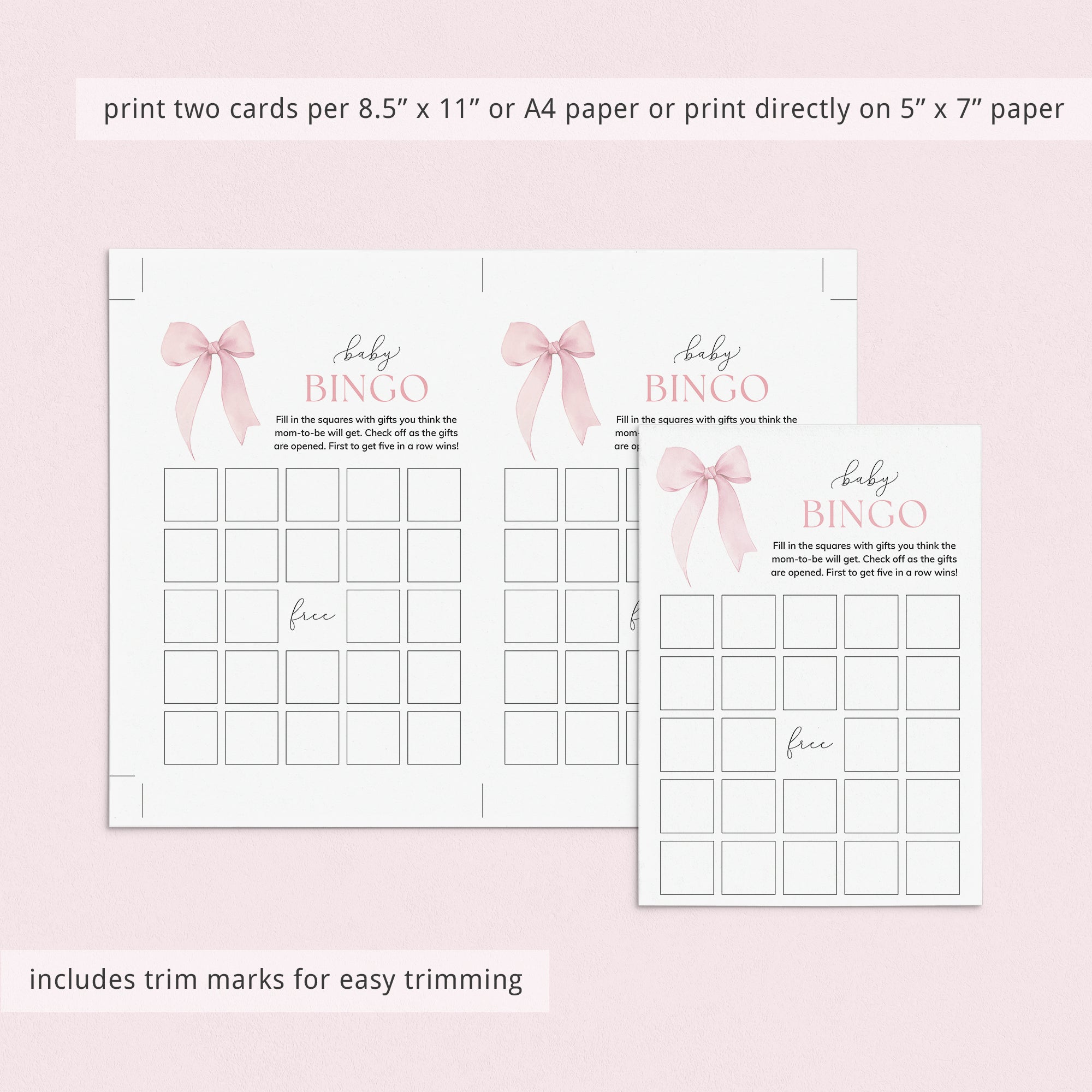 Baby Shower Bingo Cards| 50 Ready-To-Use Baby Bingo Cards| Unique Bingo