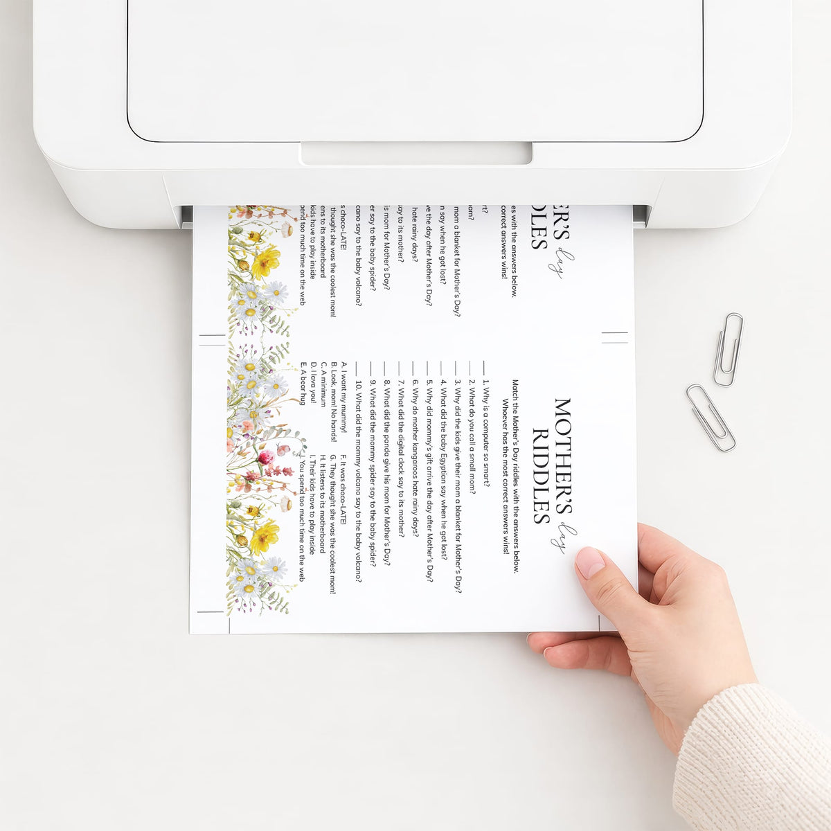 Mother's Day Riddles with Answers Printable | Mothers Day Riddle Me ...
