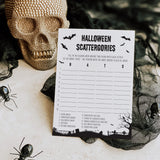 Halloween Scattergories Printable Black & White