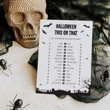 Fun Halloween Party Game This or That Printable Black and White