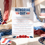 Printable Memorial Day Quiz with Answer Key