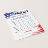 Labor Day Word Search with Hidden Message and Answer Key Printable