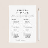 Anniversary Party Game What's On Your Phone Printable by LittleSizzle
