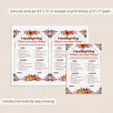 Friendsgiving Games for Adults Printable