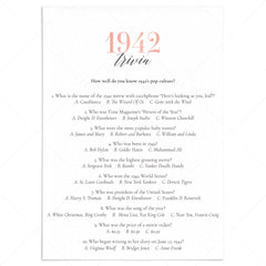 1942 Trivia Questions and Answers Printable by LittleSizzle