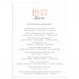 1947 Trivia Questions and Answers Printable by LittleSizzle