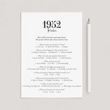 1952 Trivia with Answers Printable by LittleSizzle