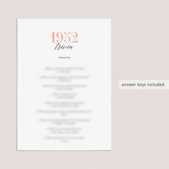 1952 Trivia Questions and Answers Printable