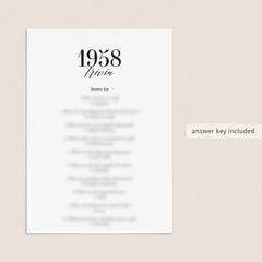 1958 Fun Facts Quiz with Answers Printable
