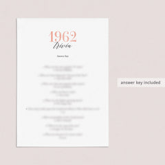 1962 Trivia Questions with Answers Printable