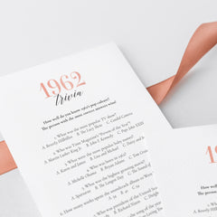 1962 Trivia Questions with Answers Printable