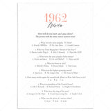1962 Trivia Questions with Answers Printable by LittleSizzle
