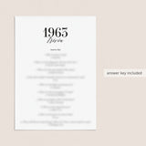 1963 Fun Facts Quiz with Answers Printable