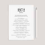 1972 Trivia Questions and Answers Printable by LittleSizzle