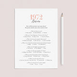 1972 Trivia Game with Answers Printable by LittleSizzle