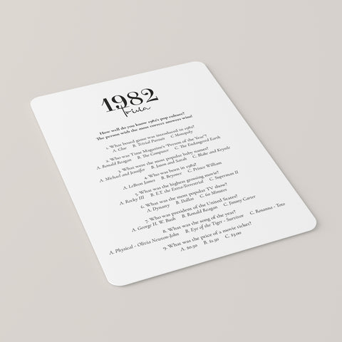 1982 Quiz Questions and Answers Printable | Instant Download – LittleSizzle
