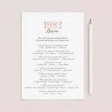 1982 Trivia Game with Answers Printable by LittleSizzle