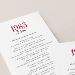 Married in 1983 Trivia Quiz for Ruby 40th Anniversary