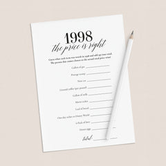 Married in 1998 25th Wedding Anniversary Party Games Bundle