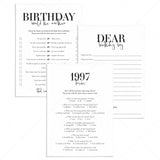 25th Birthday Party Games for Him Born in 1997 by LittleSizzle