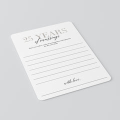 25th Anniversary Wishes & Advice Cards Silver