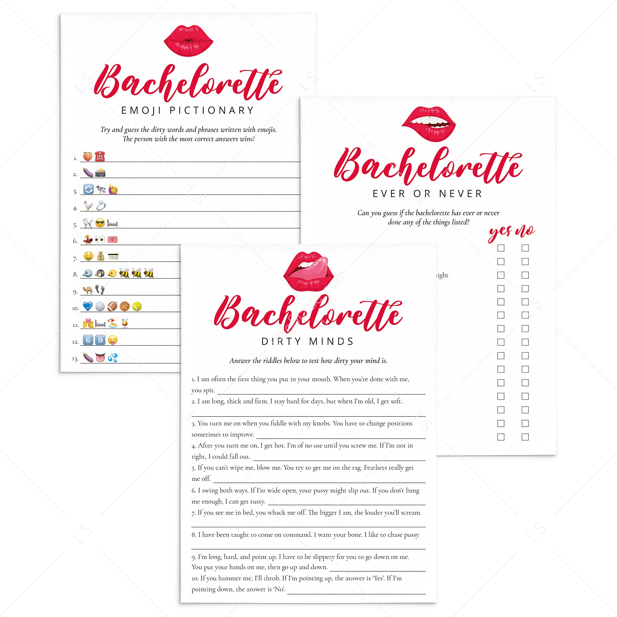 Dirty Bachelorette Games Bundle Digital Download by LittleSizzle