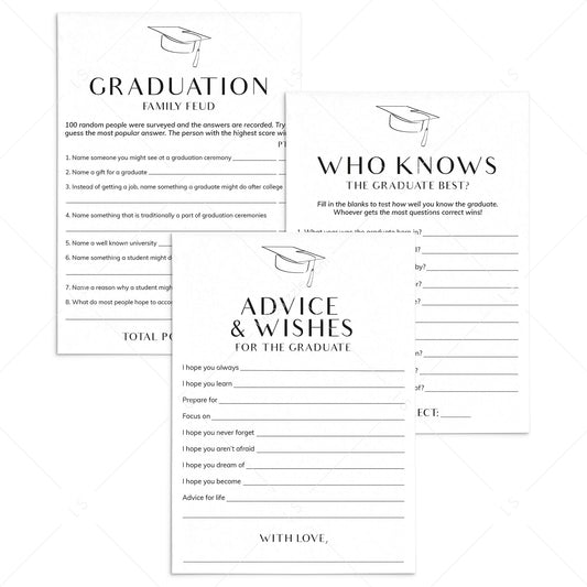 Modern Graduation Games Printable by LittleSizzle